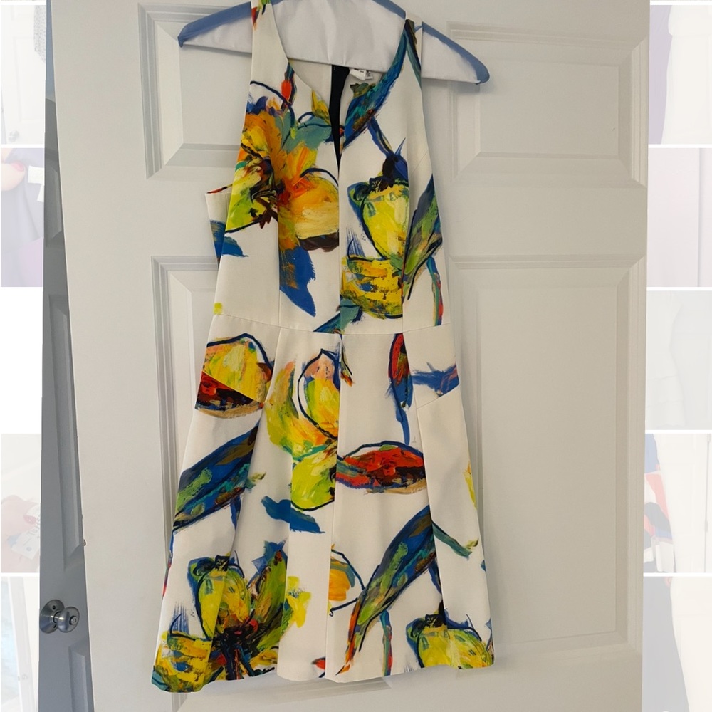 Milly floral racerback dress in silk
